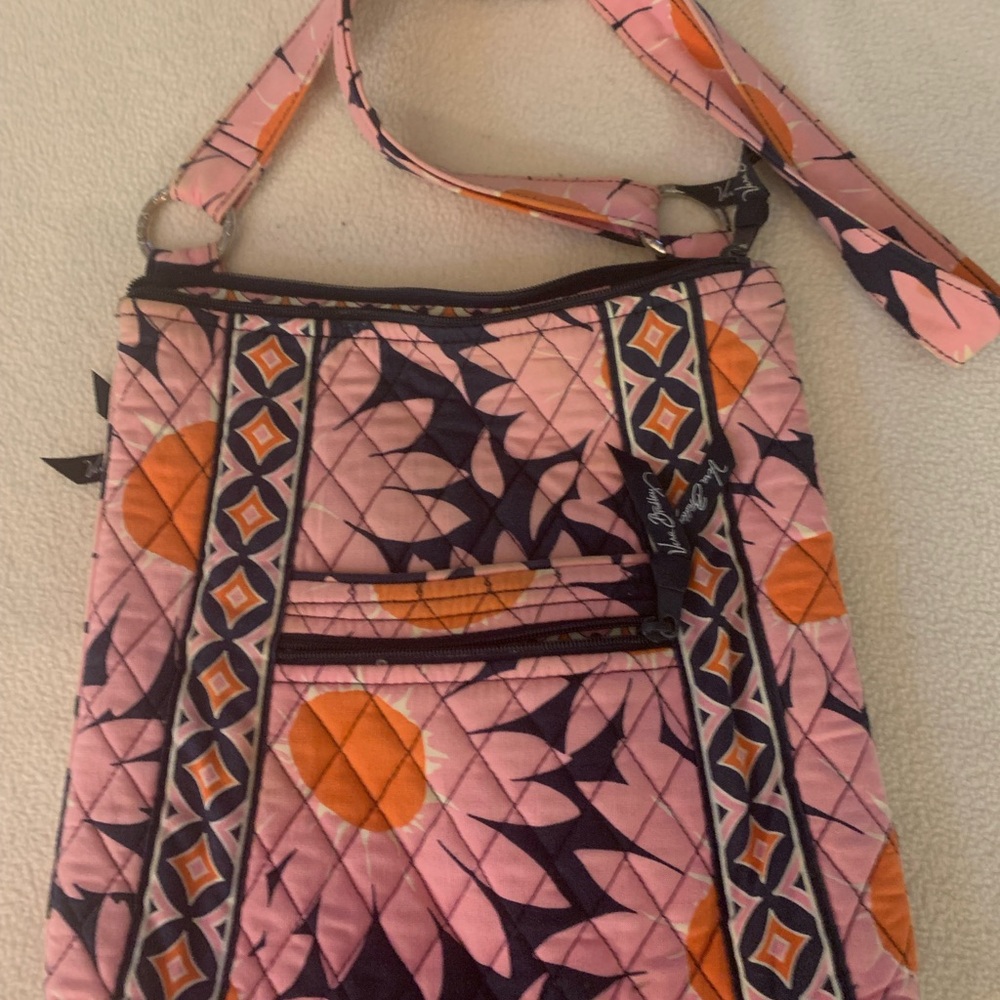 Vera Bradley Pink and Orange Patterned Crossbody Bag
